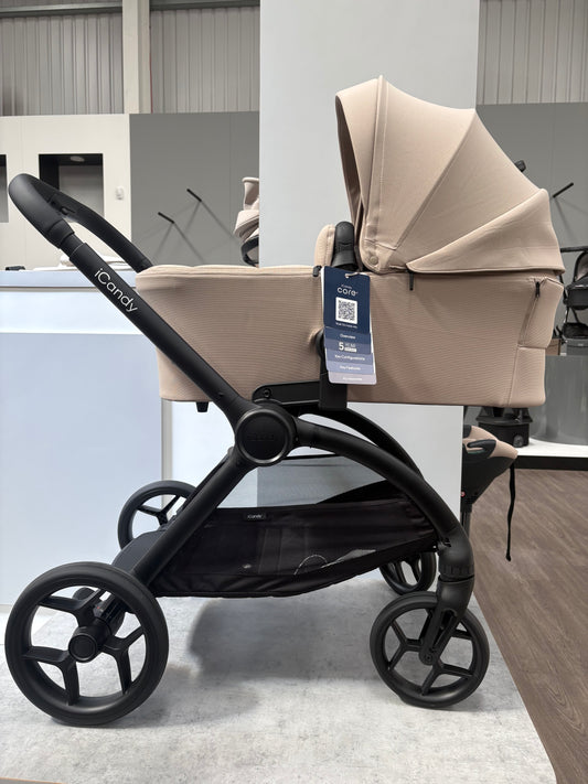 EX DISPLAY iCandy Core2 360 Car Seat Travel System Bundle - Sandstone