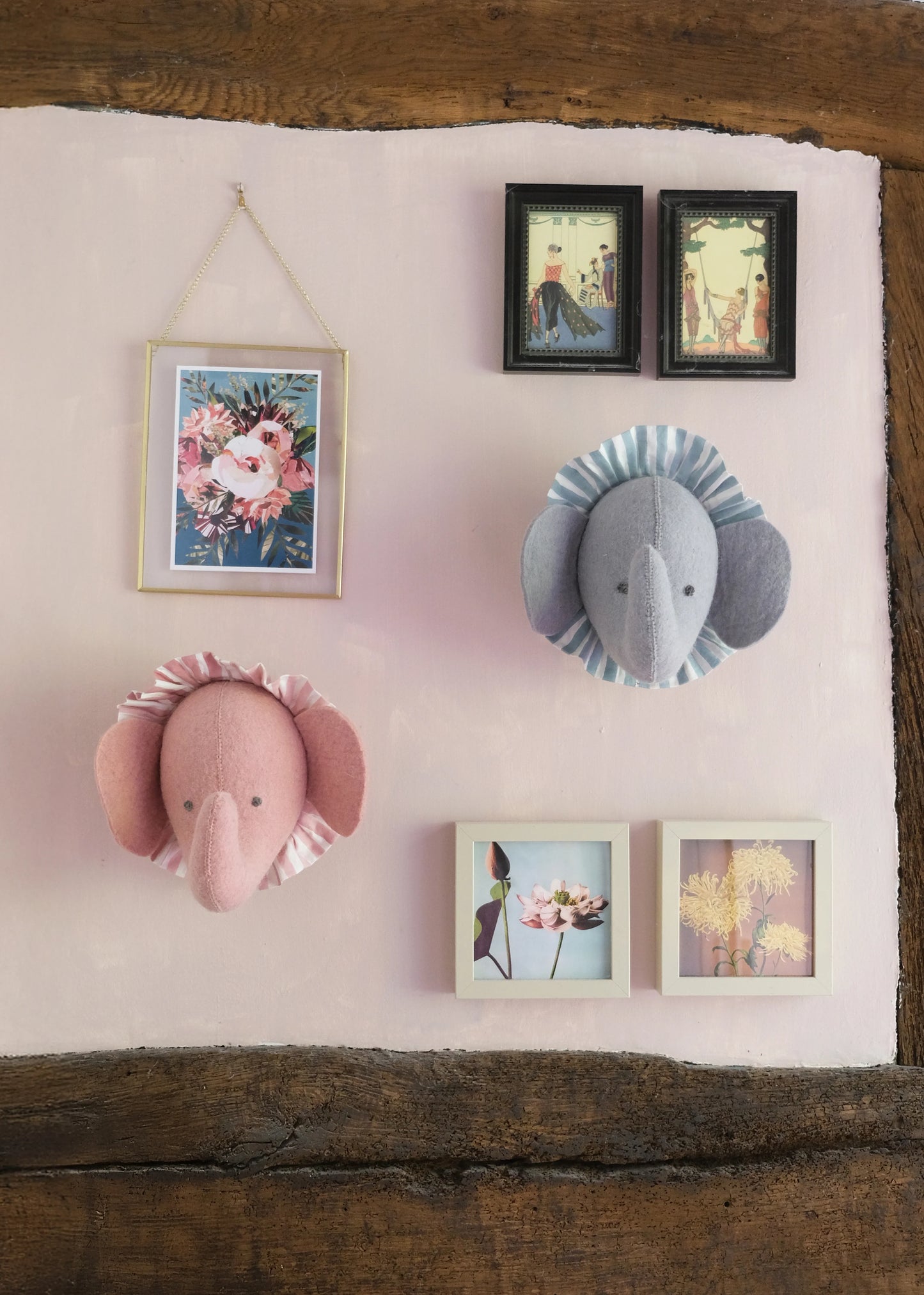 Fiona Walker Elephant with Vintage Ruff Head Mini - Blue