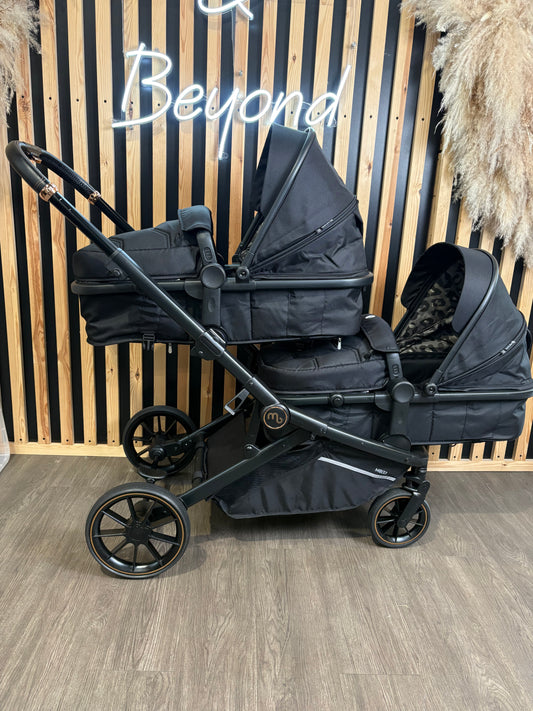 PRE LOVED My Babiie MB33 Twin Pushchair - Black Leopard