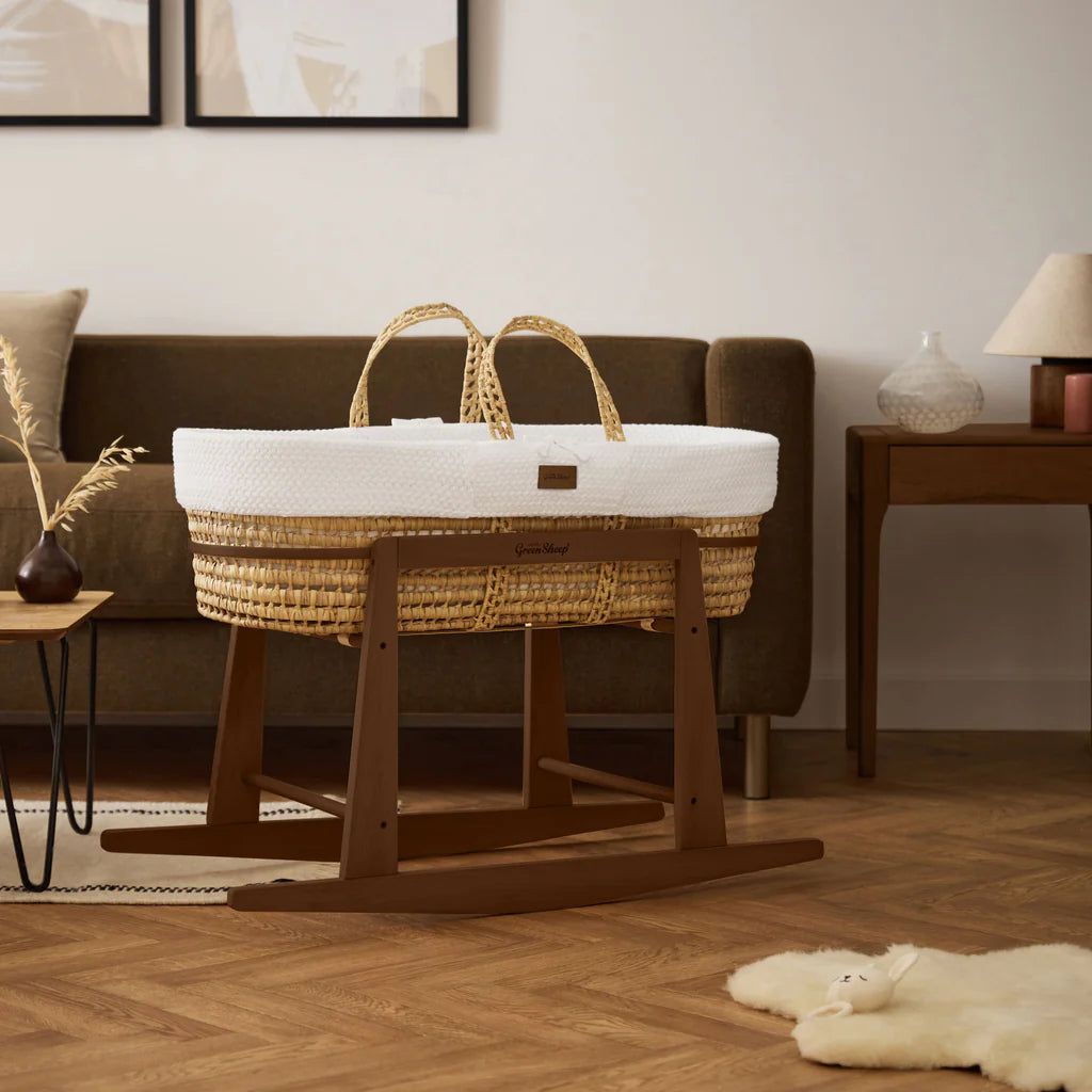 The Little Green Sheep Organic Wheat Knitted Moses Basket Mattress