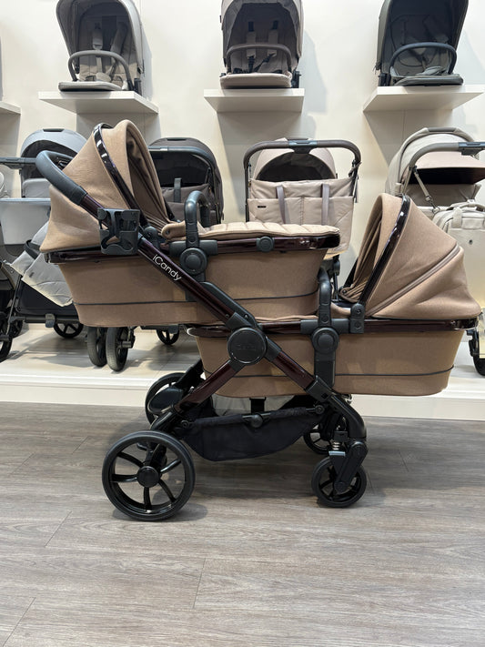 PRE LOVED iCandy Peach 7 Twin Pushchair Bundle - Coco
