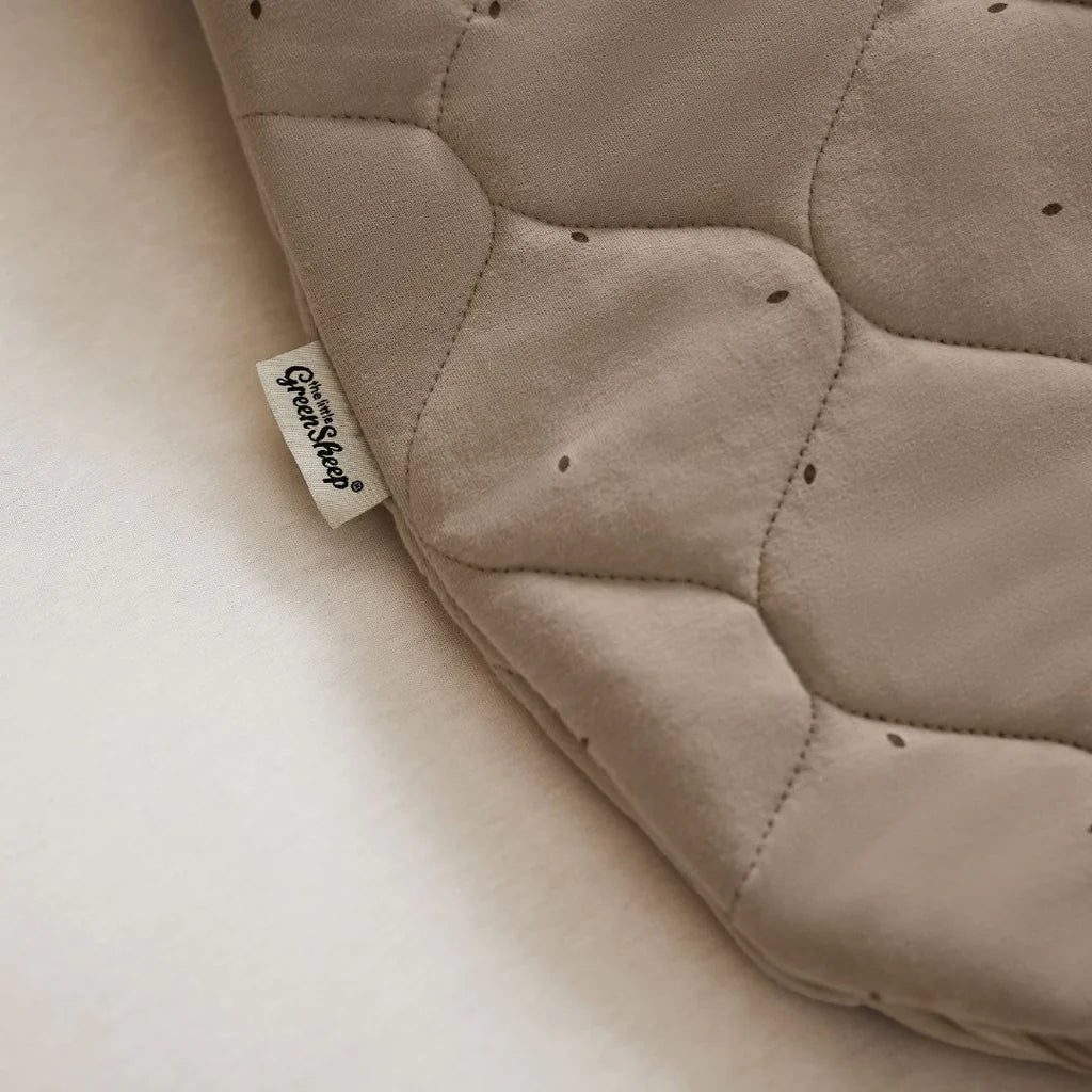 The Little Green Sheep Organic Quilted Baby Sleeping Bag - Truffle with Cocoa - 2.5 Tog