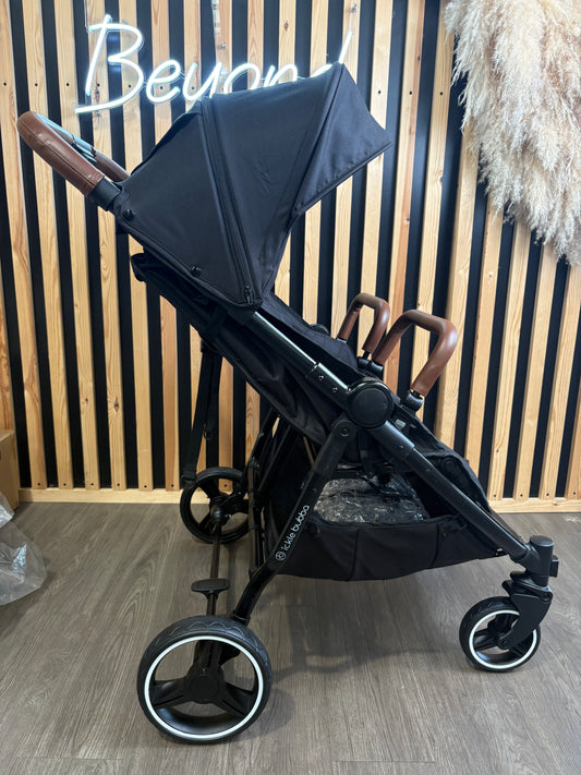 PRE LOVED Ickle Bubba Venus Max Double Stroller - Black/Tan