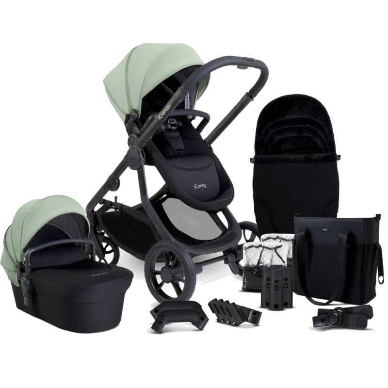 iCandy Orange 4 Travel System Inc Maxi-Cosi Pebble 360 Pro2 + FamilyFix Pro Base - Pistachio