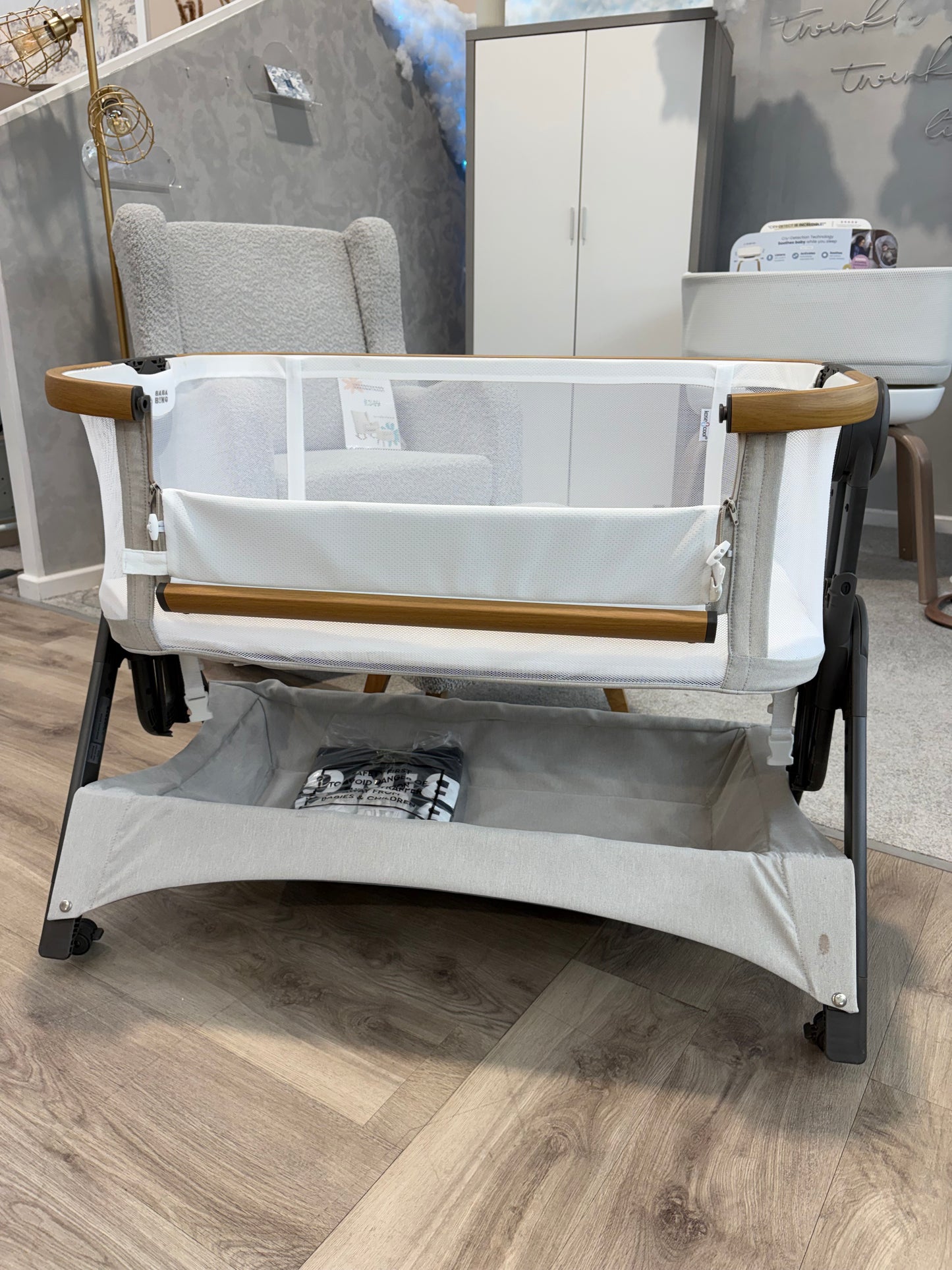 EX DISPLAY Bababing Bedside Crib & Travel Crib - Beige