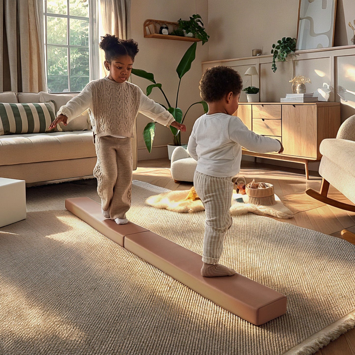 CuddleCo Soft Play Balance Beam - Sea Salt