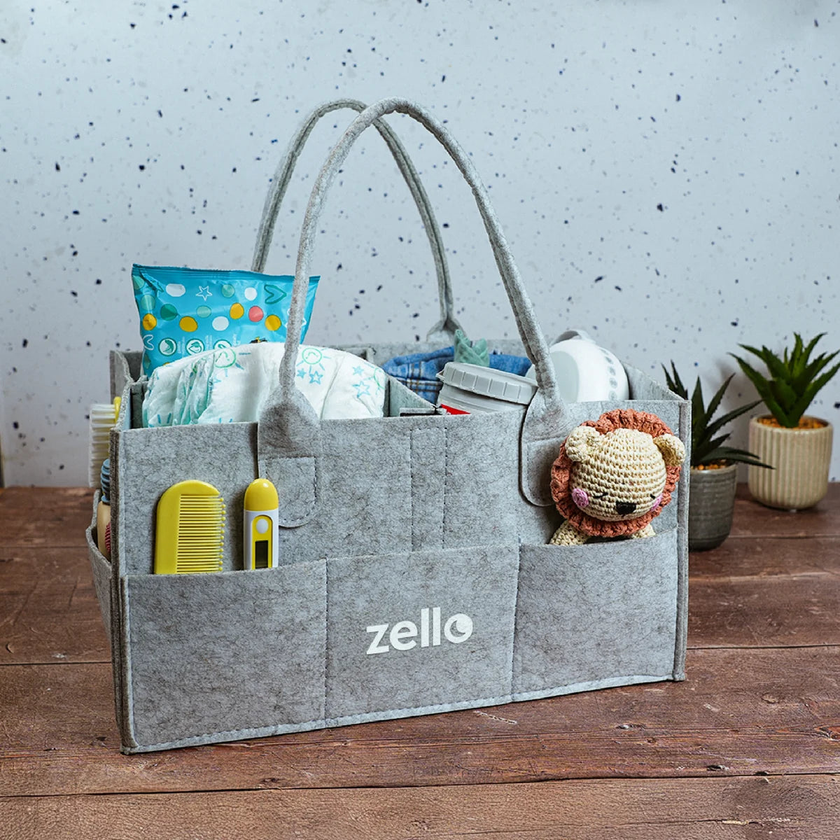 Zello Felt Nappy Caddy - Grey