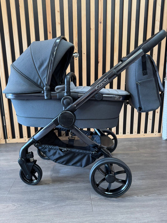 PRE LOVED iCandy Peach 7 Pram + Pushchair - Dark Grey