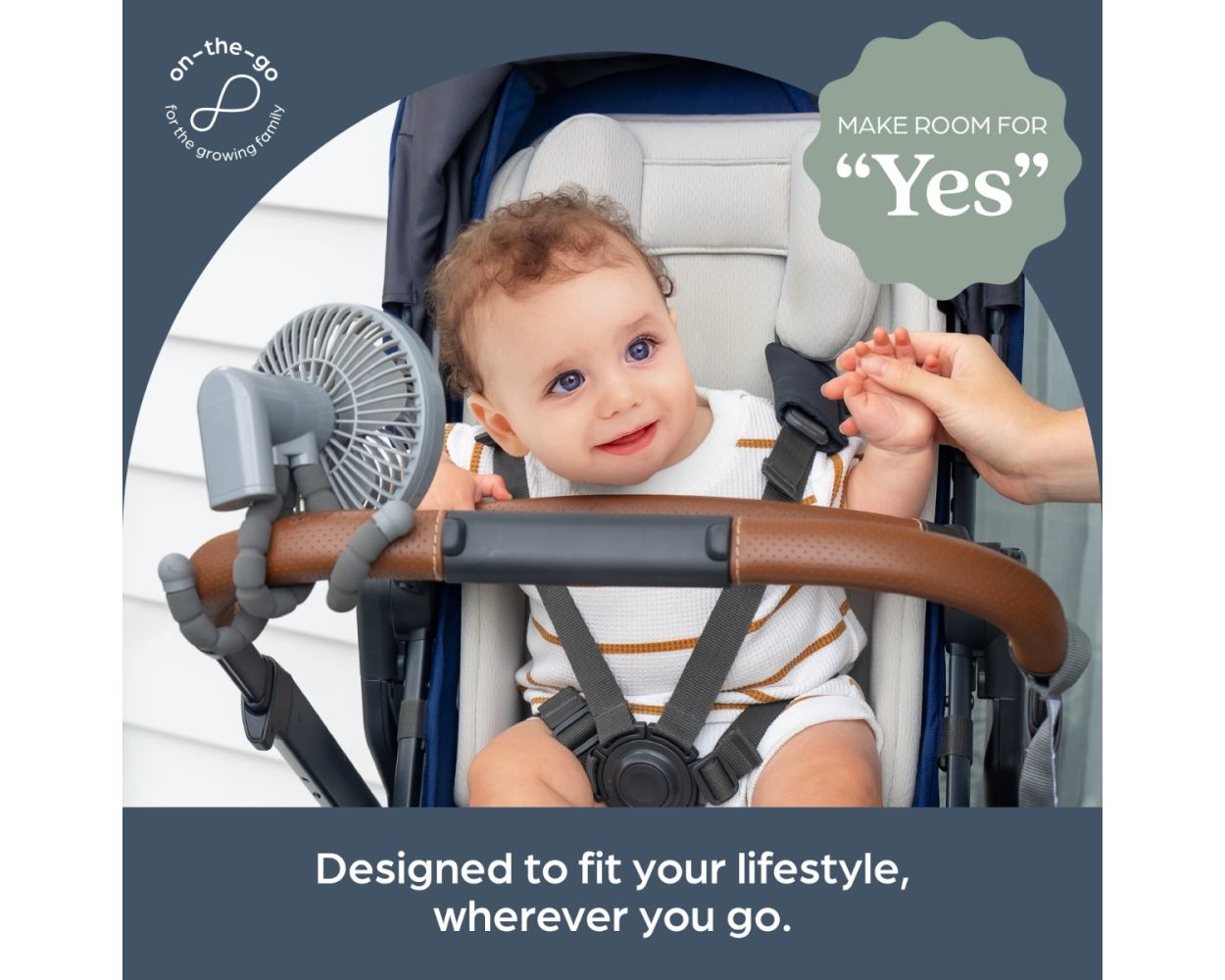 Dreambaby Smart Grip Fan With Cover - Grey