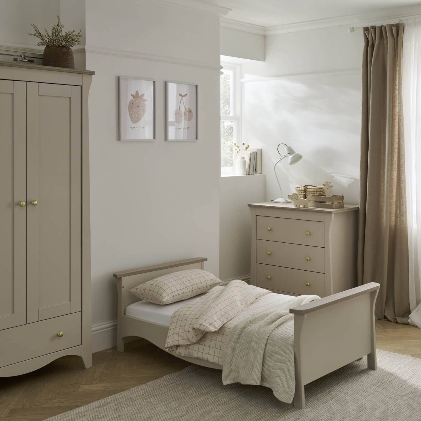 CuddleCo Clara Toddler Bed - Cashmere & Ash