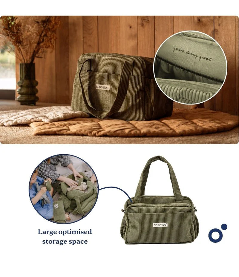 Doomoo Corduroy Soft Changing Bag - Khaki