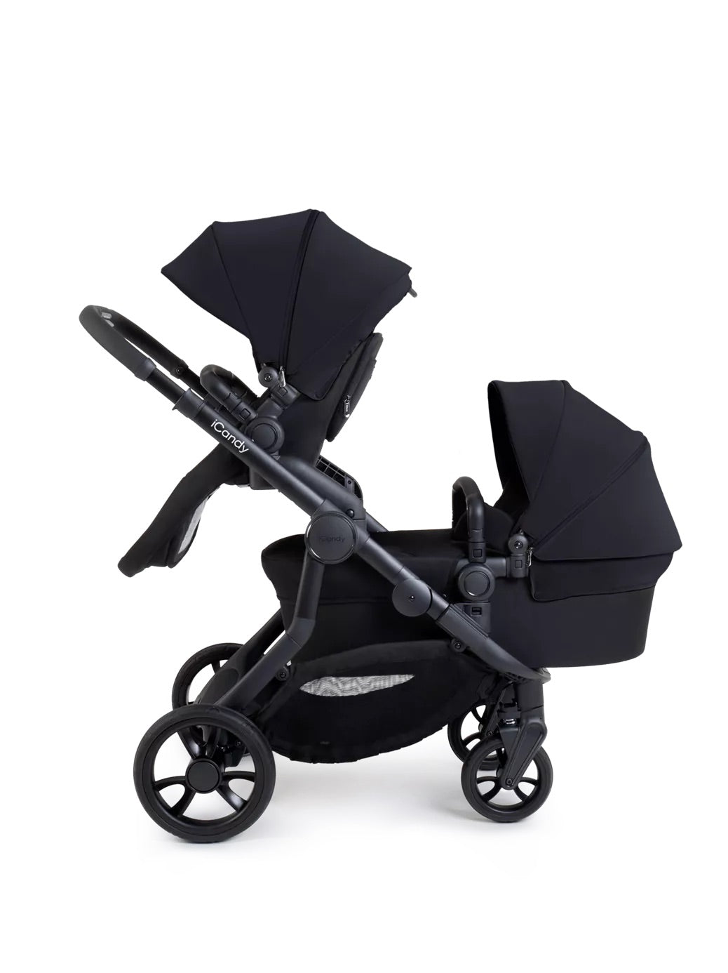 iCandy Orange 4 Travel System Inc Maxi-Cosi Pebble 360 Pro2 + FamilyFix Pro Base - Black Edition