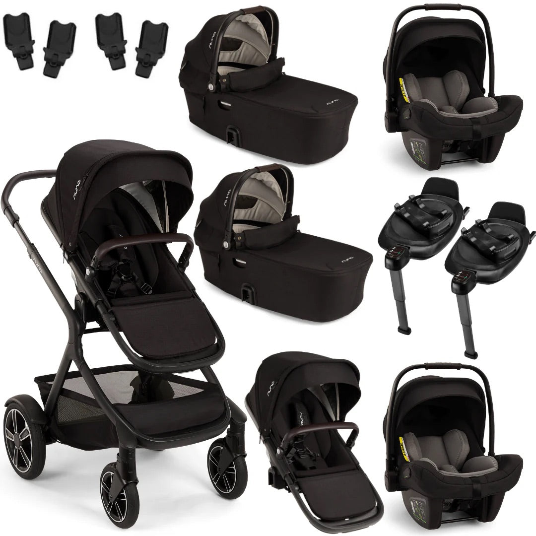 Nuna DEMI Next Twin PIPA NEXT Travel System- Caviar