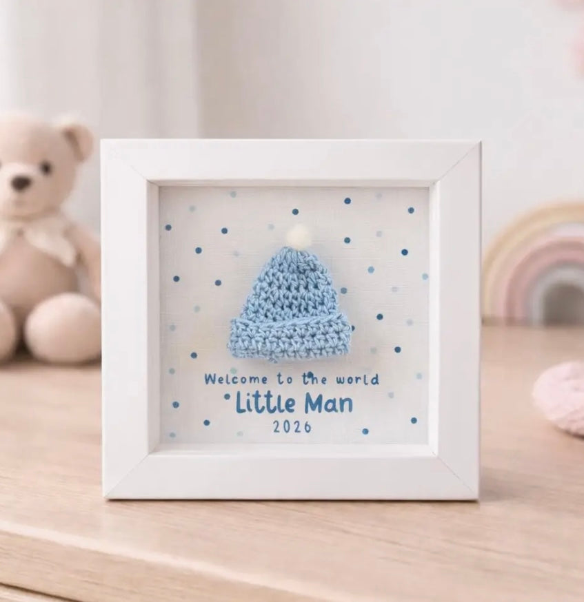 Welcome To The World Crochet Framed Gift - Little Man 2026