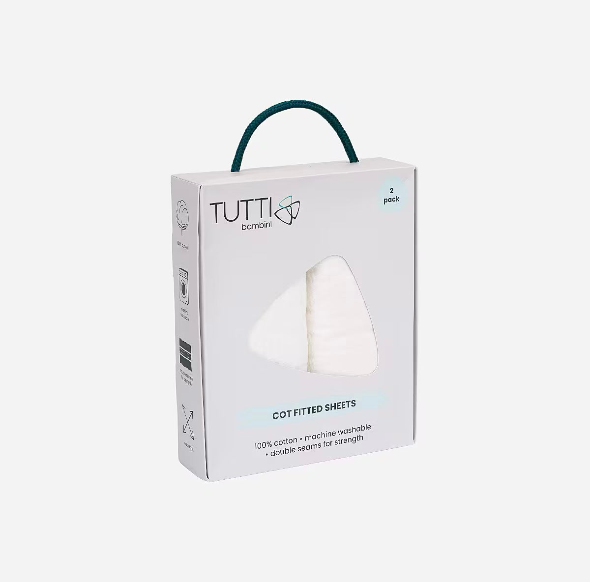 Tutti Bambini Essential Cot Sheets White (120x60cm)