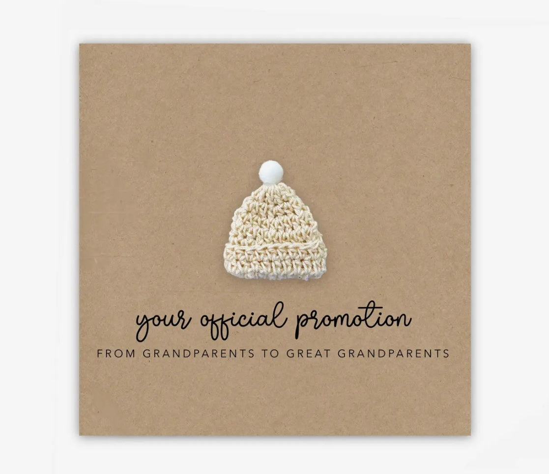 Great Grandparents Crochet Pregnancy Announcement Card