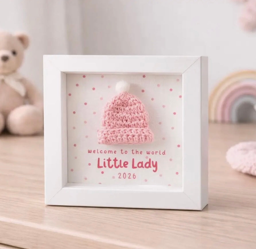 Welcome To The World Crochet Framed Gift - Little Lady 2026