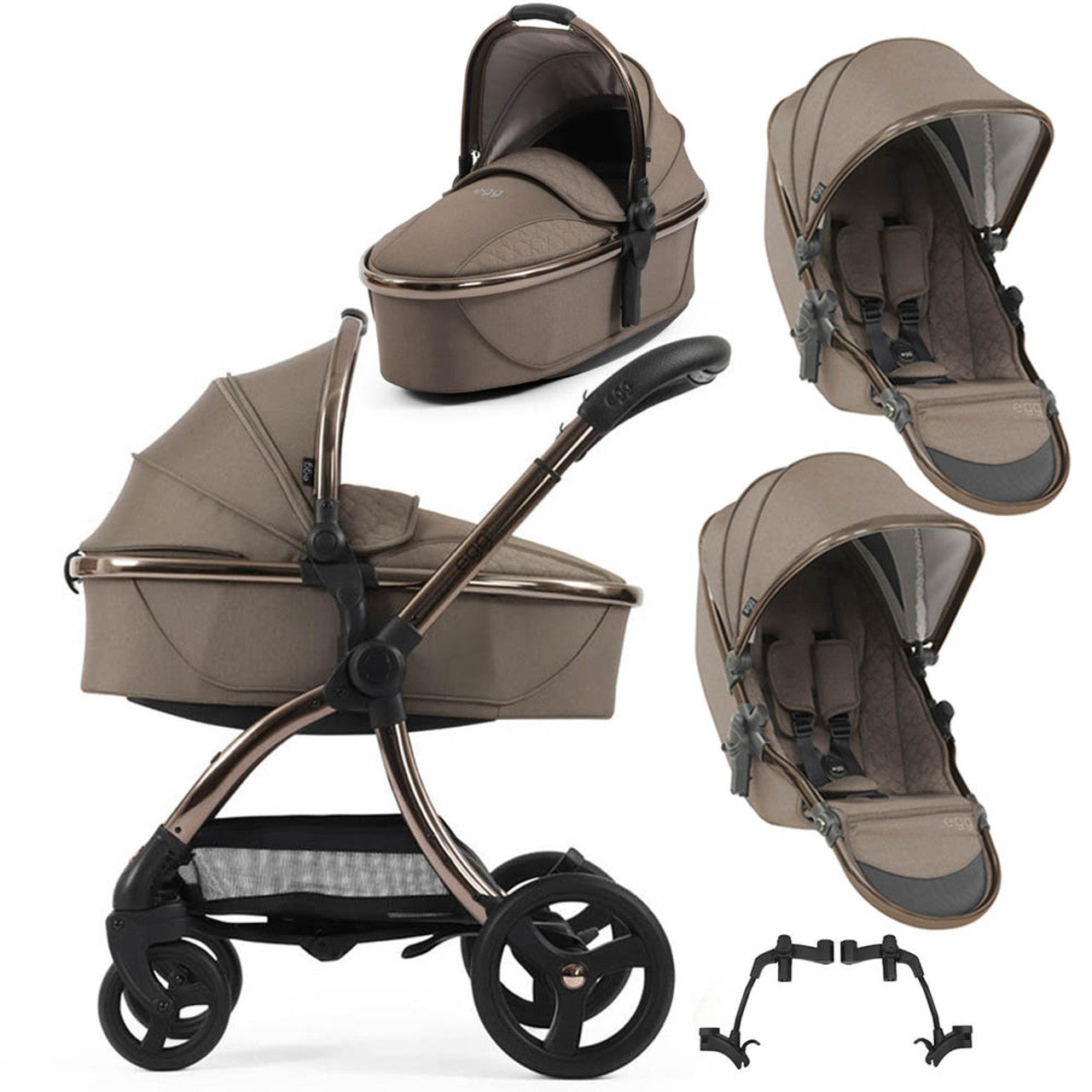 egg3 Twin Stroller - Mink