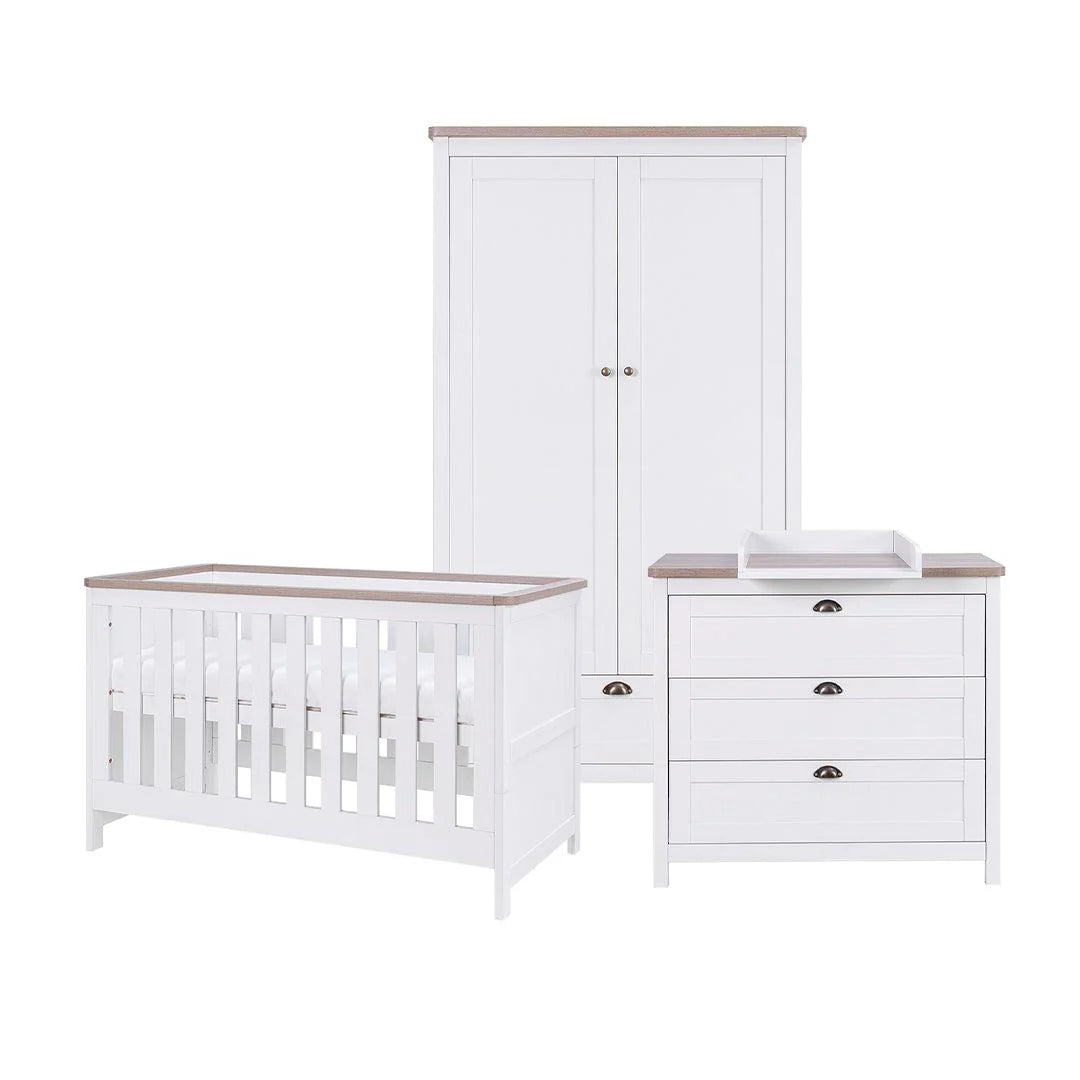 Tutti Bambini Verona 3 Piece Room Set + Under Drawer - White/Oak