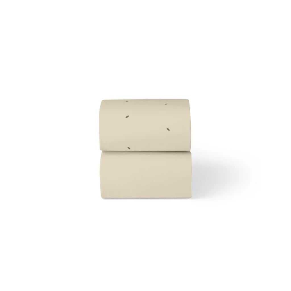 The Little Green Sheep Organic Moses Basket Fitted Sheets - Linen/Cocoa Rice