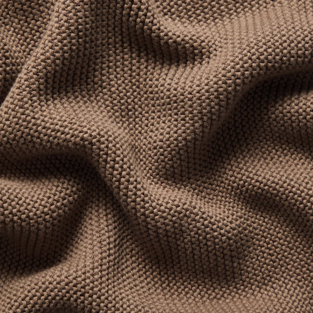 The Little Green Sheep Organic Knitted Cellular Baby Blanket – Cocoa