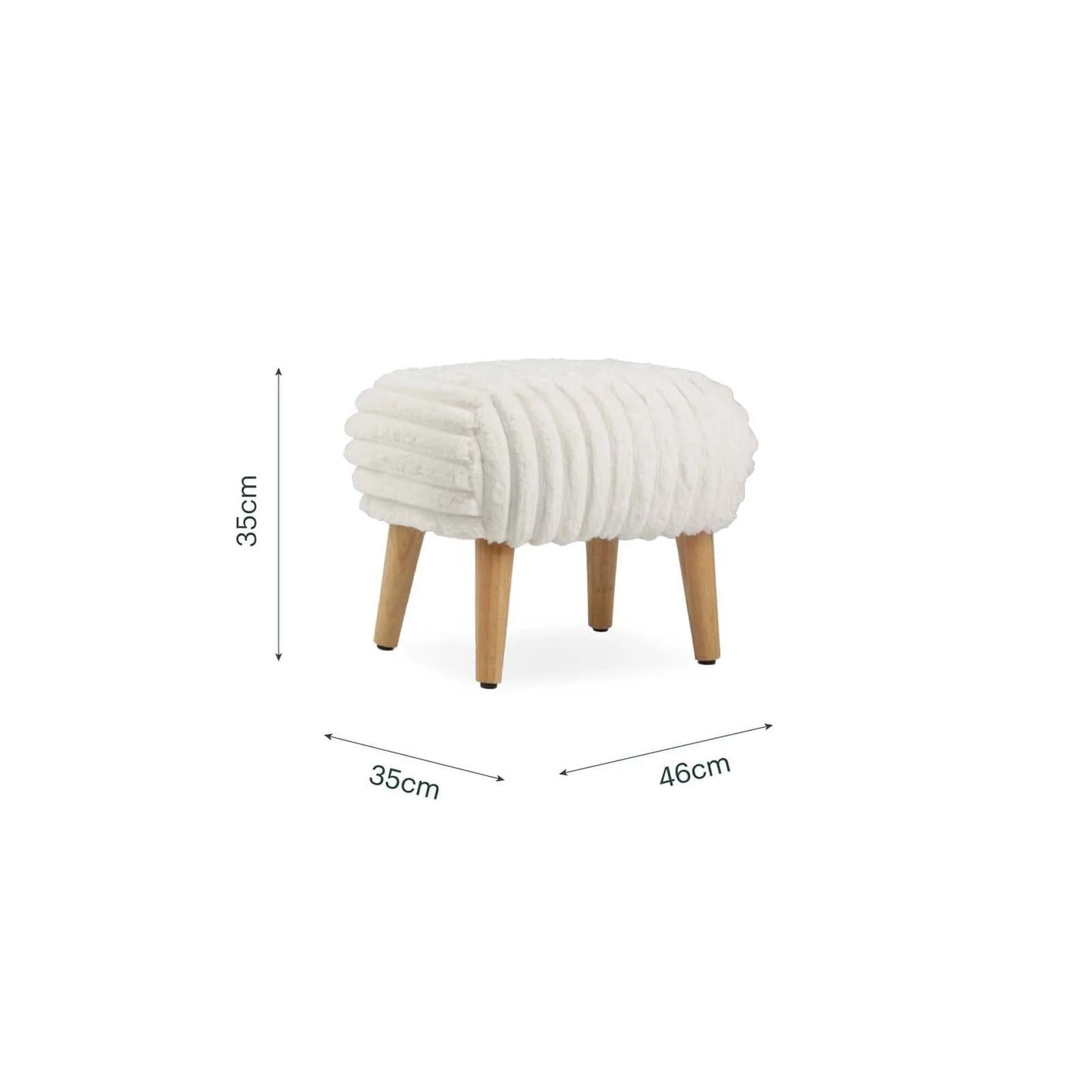 CuddleCo Etta Foot Stool - Faux Fur Cream