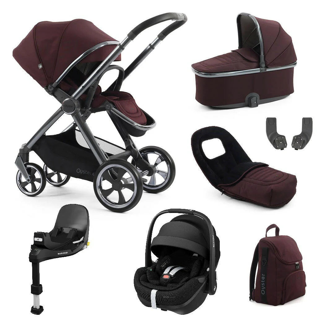 Oyster4 Travel System Bundle Inc Maxi-Cosi Pebble 360 Pro2 Car Seat  Mulberry
