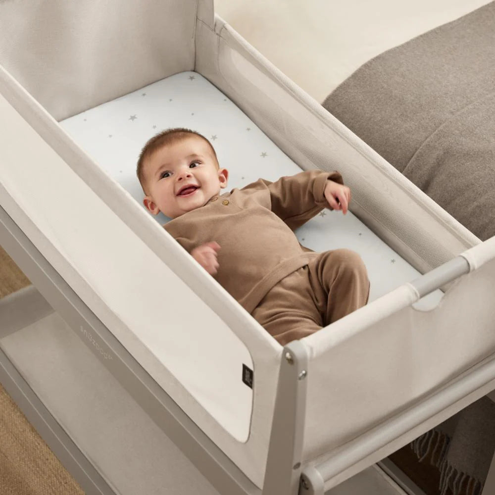 Snuzpod Crib 2 Pack Fitted Sheets - White/Star