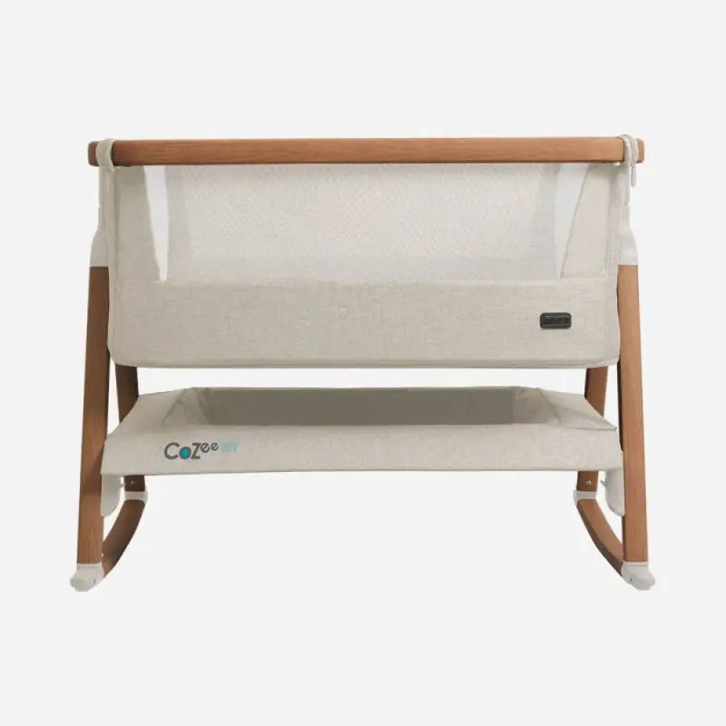 Tutti Bambini CoZee AIR Bedside Crib 4 Piece Essential Bundle - Scandinavian Walnut/Ecru