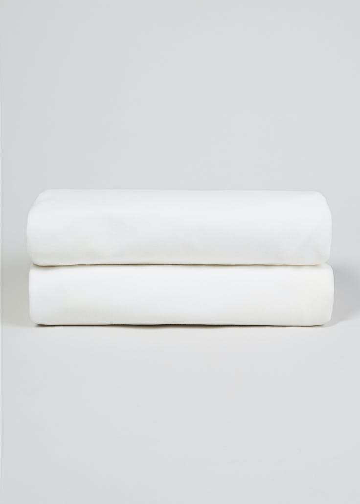 Cuddles Collection Two Pack Cot Bed Jersey Sheets - White