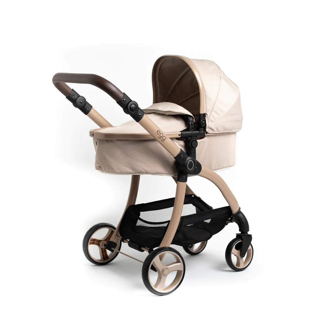 Black leather egg pram clearance