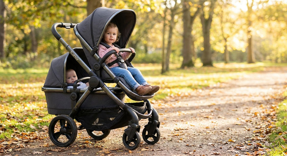 iCandy double travel systems for siblings sharing a pushchair
