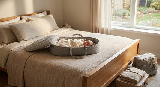 Portable baby nests for visiting family overnight