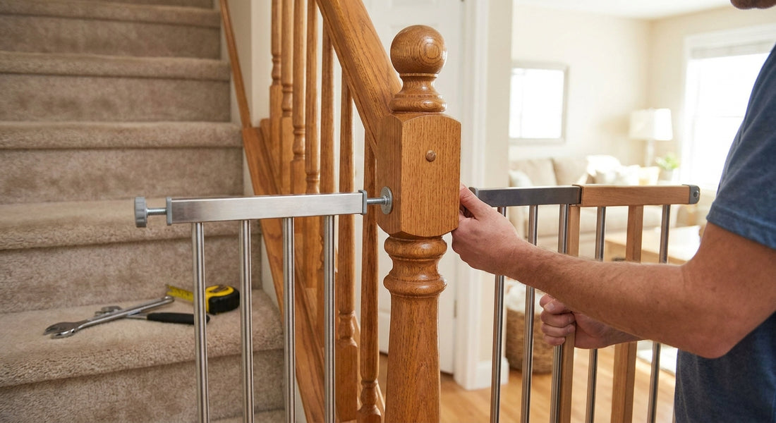How to fit a stair gate on a banister staircase