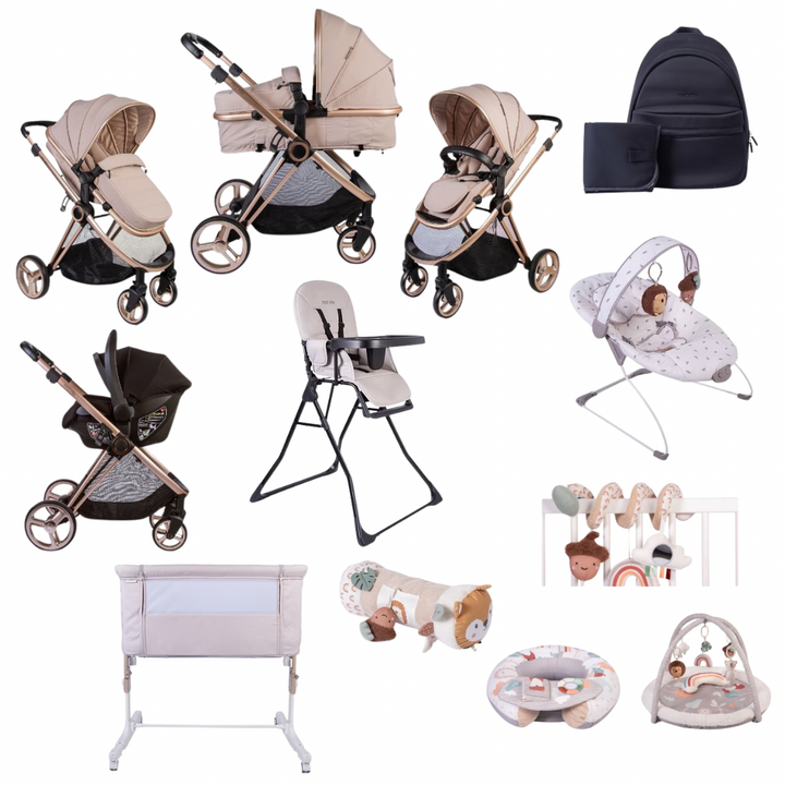 Redkite Push Me Pace Latte/Woodland Walk Complete Travel System & Home Bundle