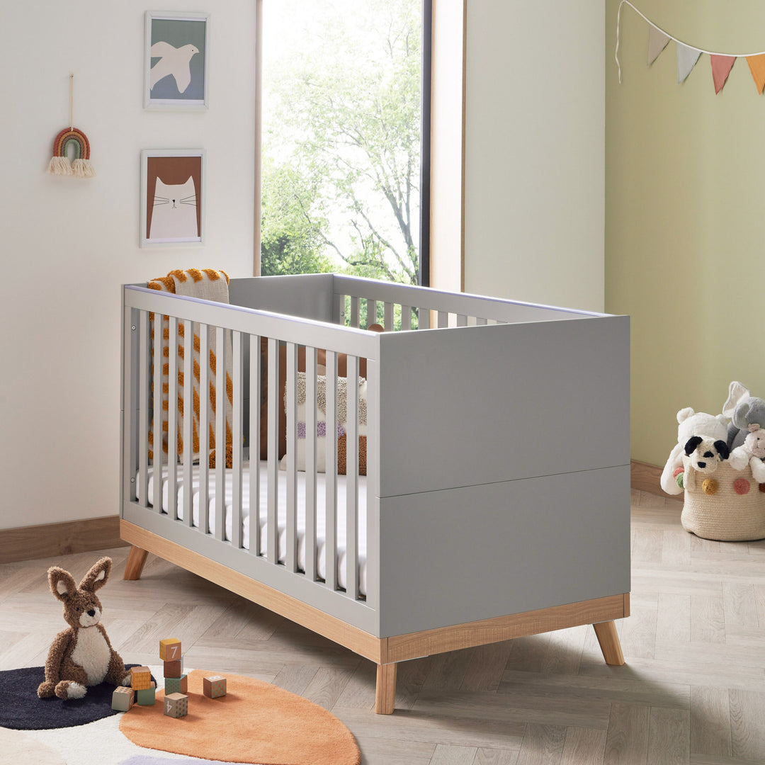 Babymore Mona Cot Bed – Grey