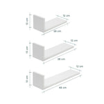 Tutti Bambini Rio Set of Three L-Shaped Wall Shelves - White