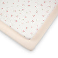 CuddleCo 2 Pack Cot Bed Sheets - Ditsy Cherry