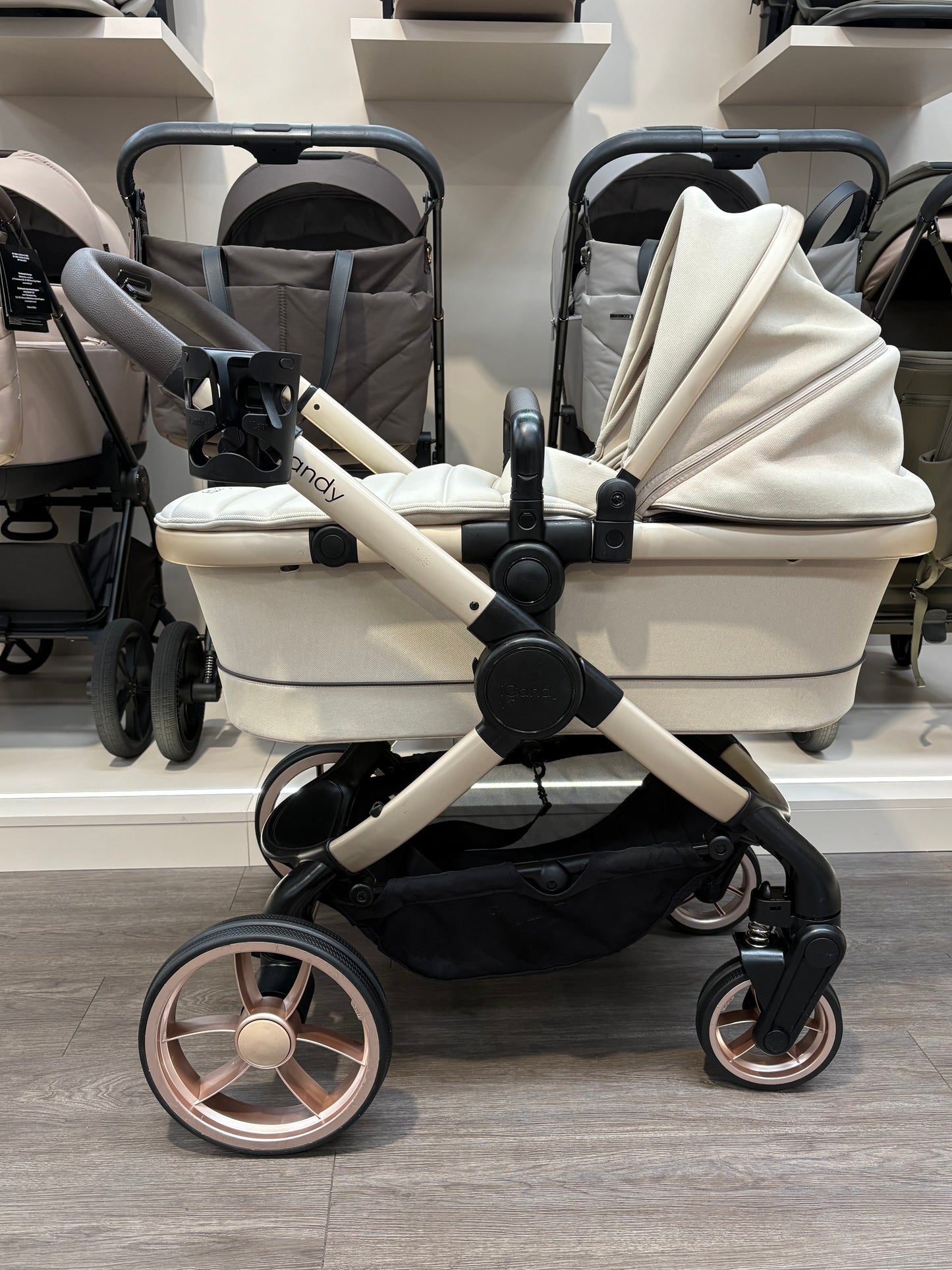 PRE LOVED iCandy Peach 7 Pram, Pushchair + Accessories - Biscotti
