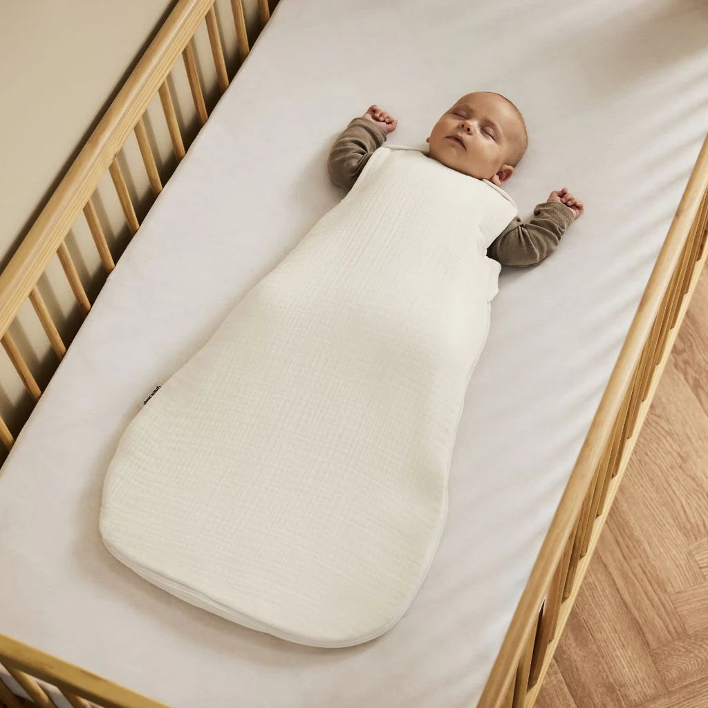 The Little Green Sheep Organic Muslin Baby Sleeping Bag in Ecru - 2.5 Tog