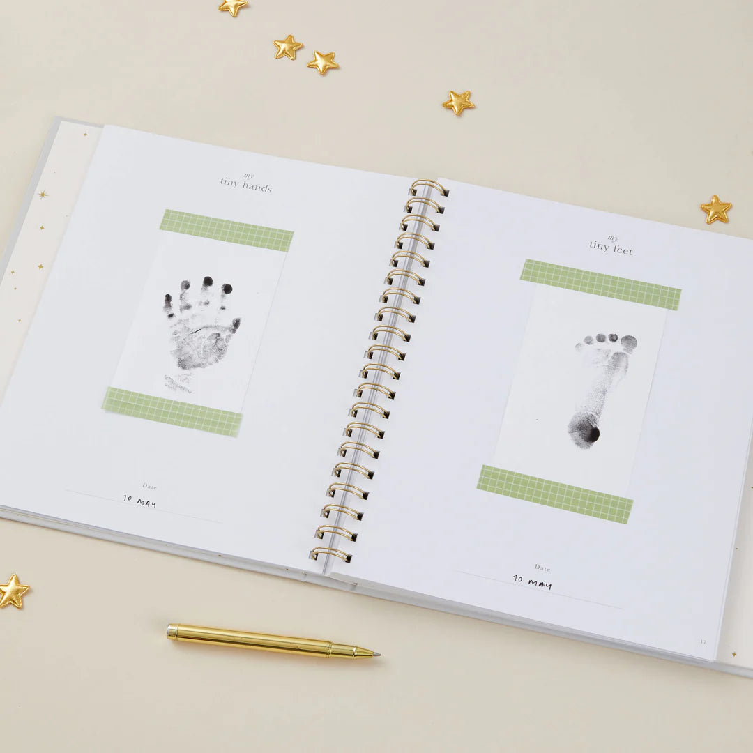 Blush & Gold My Baby Book - Baby Record Book - Misty Grey