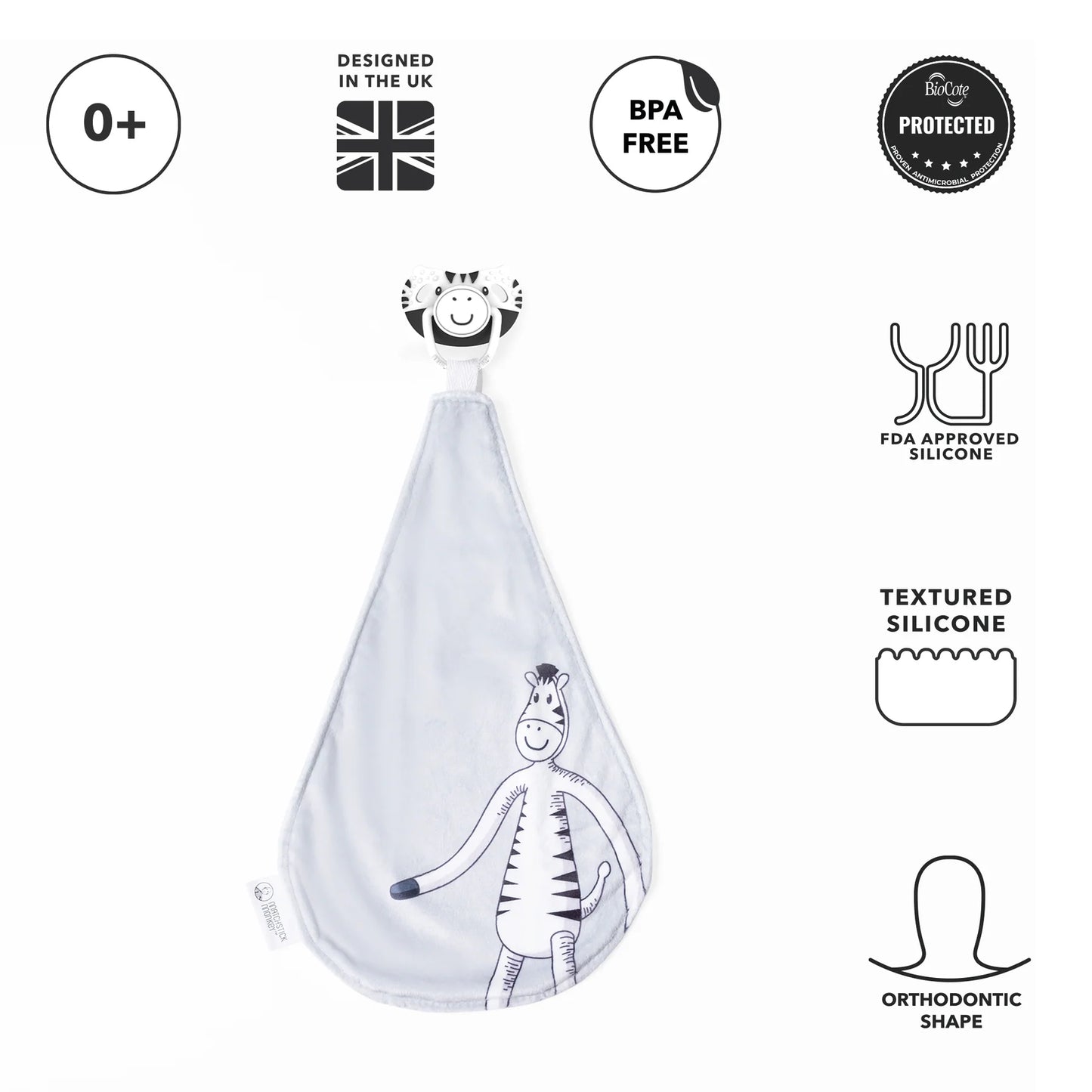 Matchstick Monkey All-In-1 Soother & Comforter - Zebra