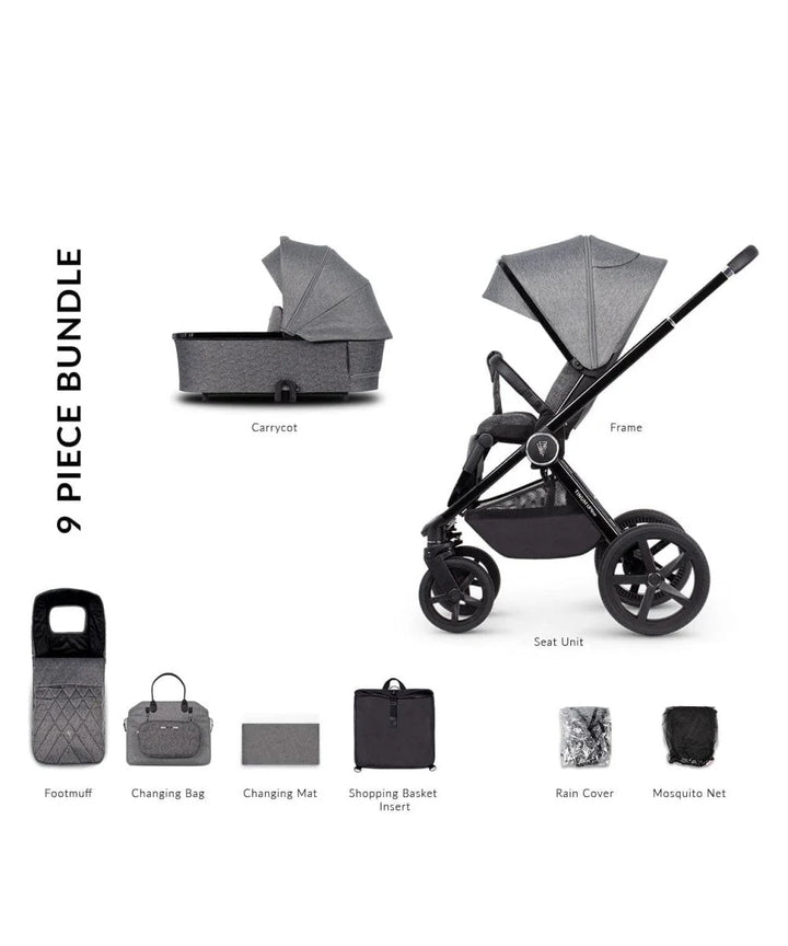Venicci Tinum Upline 2 In 1 Pram Pushchair - Slate Grey