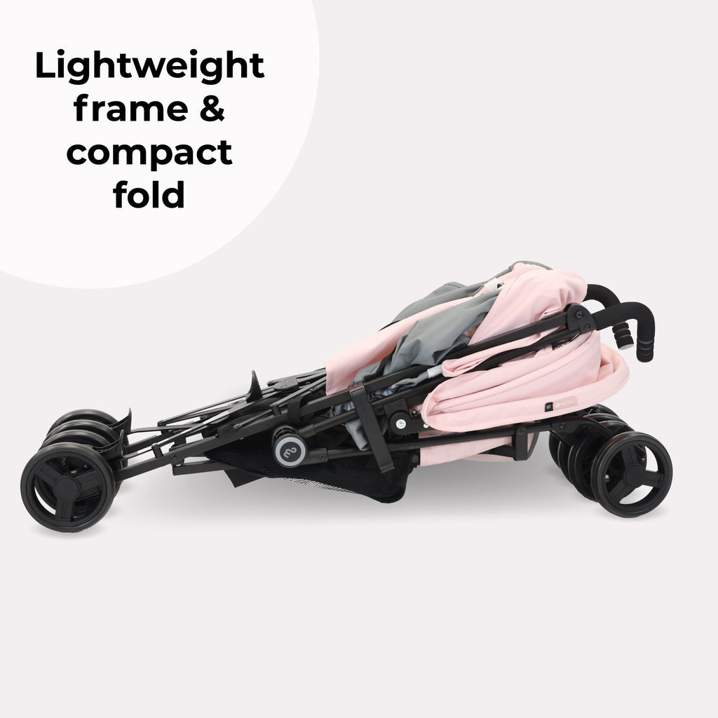 My Babiie MB02 Lightweight Stroller - Pink/Grey
