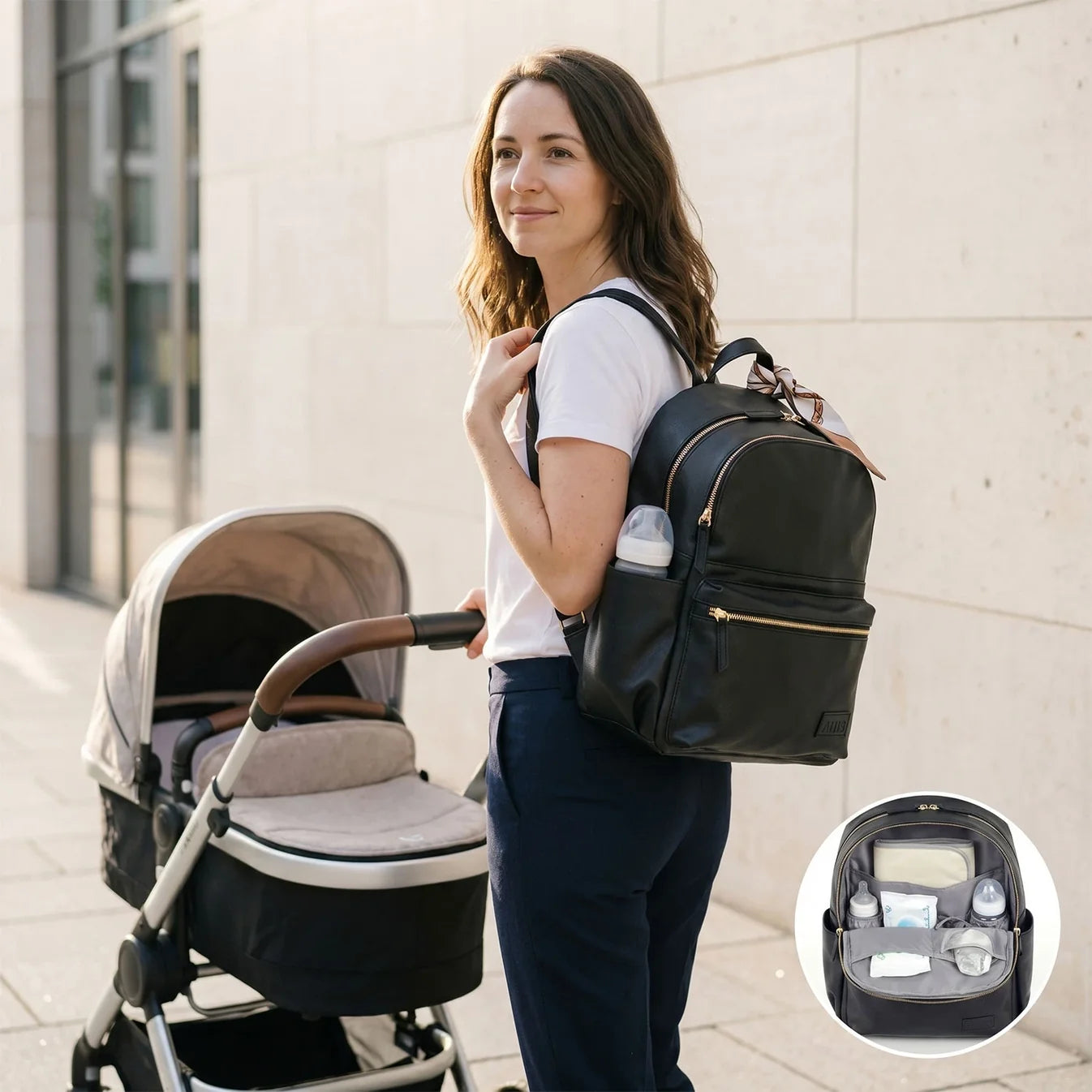 Kiin Allis Baby Lux Changing Backpack - Black