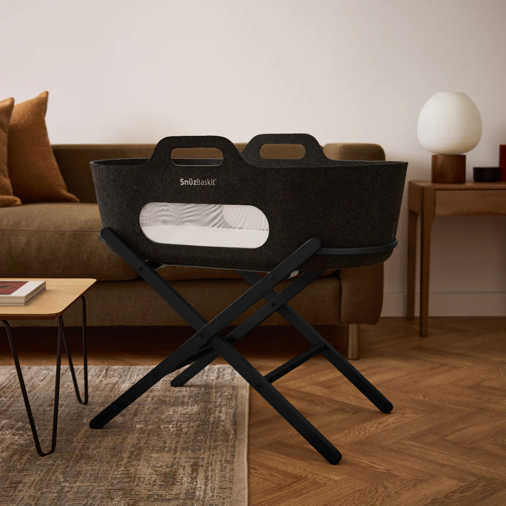 SnuzBaskit Graphite Moses Basket & Graphite Stand