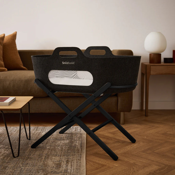 SnuzBaskit Graphite Moses Basket & Graphite Stand