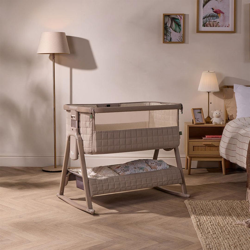 Tutti Bambini Cozee Sense Bedside Crib - Soft Walnut/Cocoa