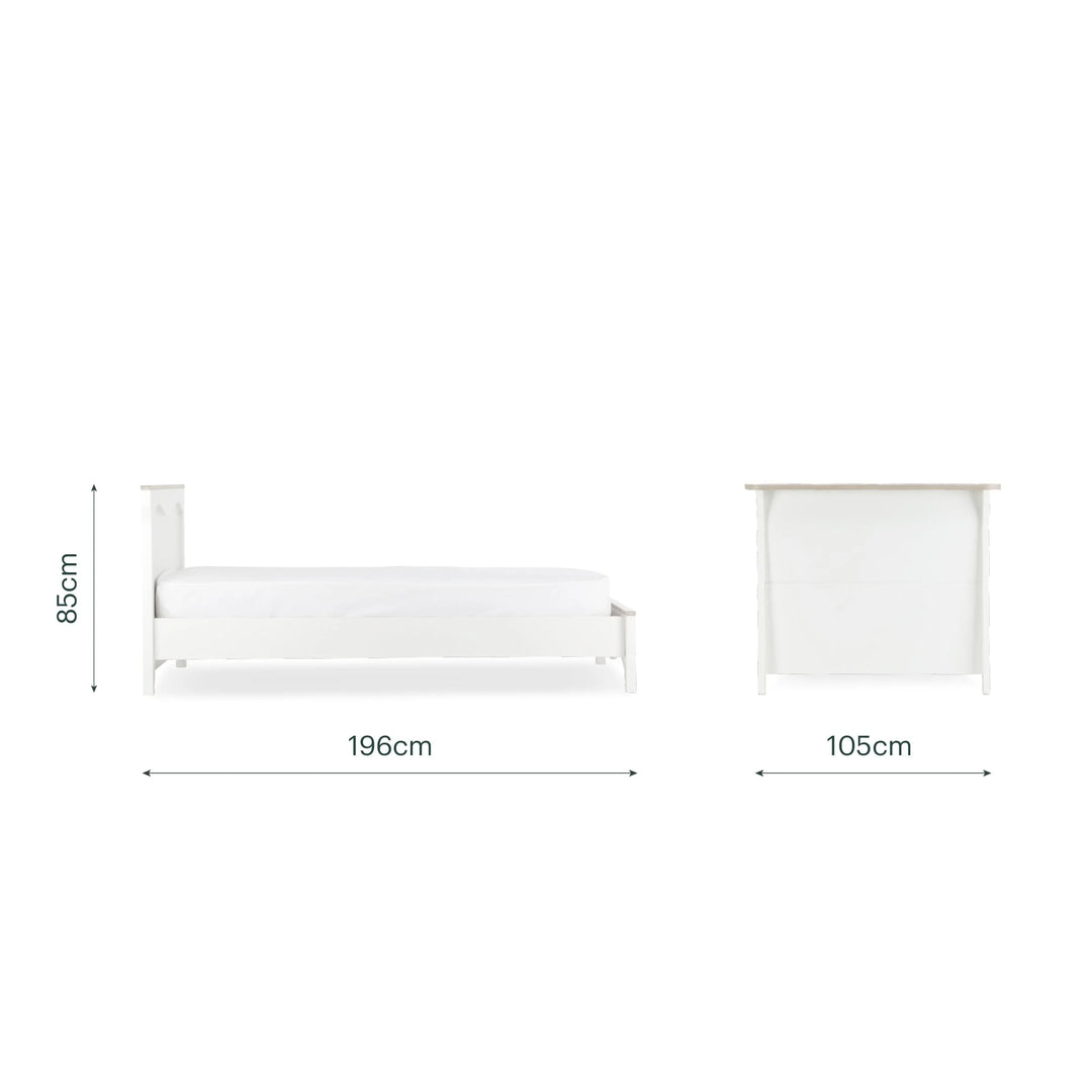 CuddleCo Clara Single Bed - White & Ash