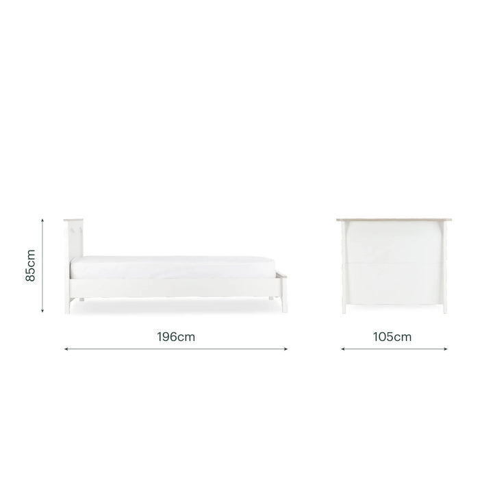 CuddleCo Clara Single Bed - White & Ash